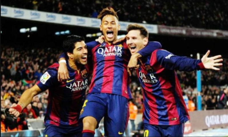 Bộ ba Messi, Suarez, Neymar tạo nên hàng công bùng nổ và giúp Barcelona giành cú ăn ba năm 2015. 