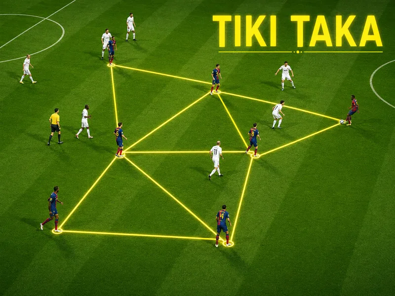 Tiki taka là phong cách bóng đá dựa trên những đường chuyền ngắn, di chuyển liên tục và khả năng kiểm soát bóng chủ động.