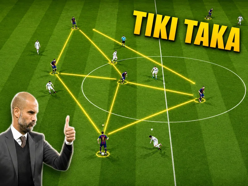 Tiki taka giúp đội bóng kiểm soát nhịp độ, hạn chế thời gian giữ bóng của đối phương và tạo khoảng trống bằng những pha phối hợp liên tục.