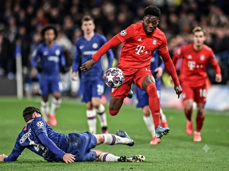 Alphonso Davies kết hợp tốc độ, kỹ thuật và khả năng hỗ trợ phòng ngự.