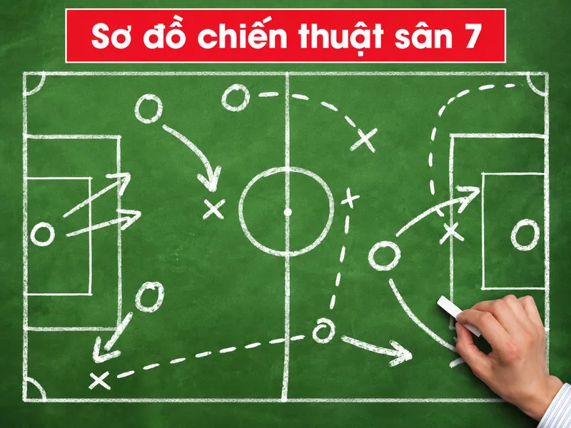 Sơ đồ chiến thuật sân 7 giúp đội bóng bố trí vị trí hợp lý, giữ cự ly và phối hợp hiệu quả trên sân.
